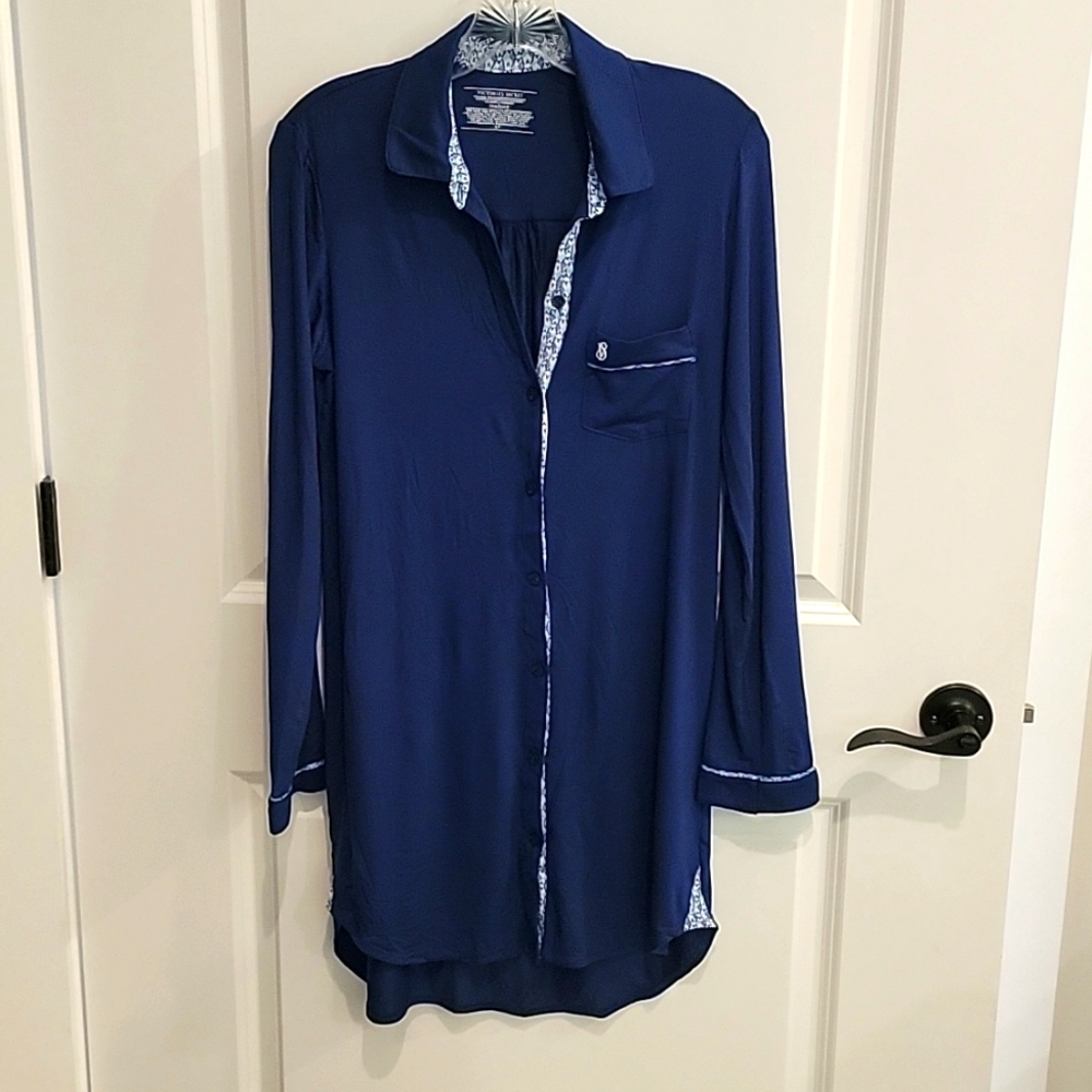 Victoria's Secret Modal sleep shirt, button down, navy, never worn medium